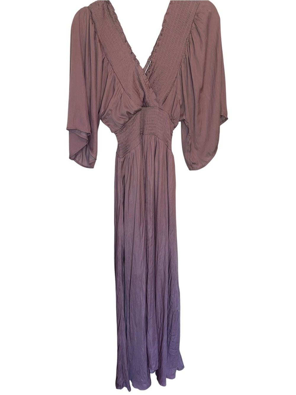 Boho Mauve Quarter Sleeve Maxi Dress